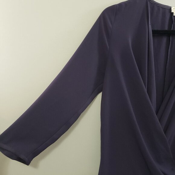 Wilfred Aritzia * Faux Wrap Dress Blue Low Cut 6 - Picture 5 of 9